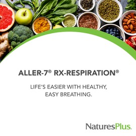 Natures Plus Advanced Therapeutics Aller-7 Rx-Respiration - 60 Vegetarian Capsules - Supports Respiratory Wellness - Gluten-Free - 30 Servings
