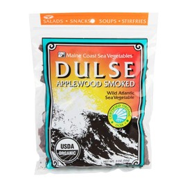 Maine Coast Sea Vegetables Organic Smoked Dulse Whole Leaf Bag | Nutritious Food & Seaweed Snacks | Good Source of Iodine & Minerals | North Atlantic Harvest | Great for Salad, Soup, Sandwiches | 2 oz