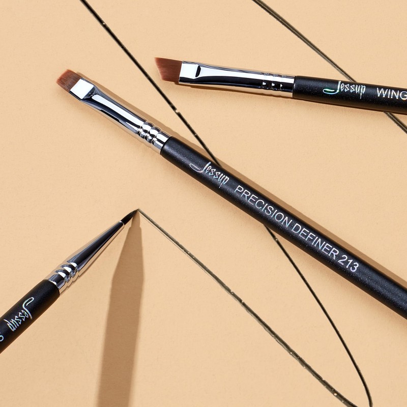 Jessup Eyeliner Brush Set, 3 Pieces, Professional Precision Eyeliner Brush,