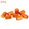 X AUTOHAUX 8pcs Orange Tire Stem Valve Caps Wheel Valve