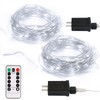 2 Pack Fairy String Lights Plug in, 33Ft 100 Micro