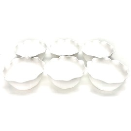 Mintra Home Reusable Bowls and Plates 6pk - Lotus Collection (White, Bowl 6pk - (5.5inW x 2.75inH))