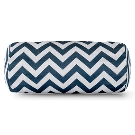 Majestic Home Goods Navy Chevron Indoor / Outdoor Round Bolster Pillow 18.5" L x 8" W x 8" H