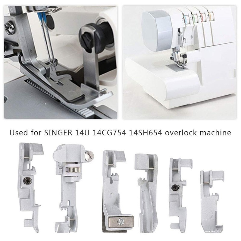 Garosa Juego de prensatelas de 6 piezas para máquina overlock