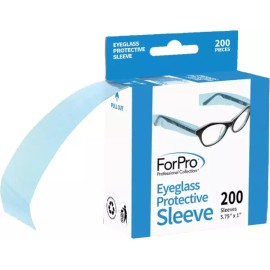 ForPro 프로페셔널 컬렉션 안경 보호 슬리브 모든 사이즈 안경에 적합 5.75인치 x 1인치 200개 ForPro Professional Collection Eyeglass Protection Sleeves, Fits All Sizes, 5.75" x 1", 200 Pieces [Pack of 1]