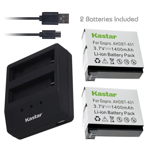 For GoPro Battery&DUAL USB Charger for GoPro HERO4,GoPro AHDBT-401,AHBB