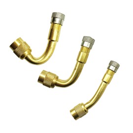 Valve Stem Extenders, 45 Degree 90 Degree 135 Degree Brass Air Tyre Valve Extension Adapter for Motorcycle, Scooter, Car, Bike, RV (Gold)