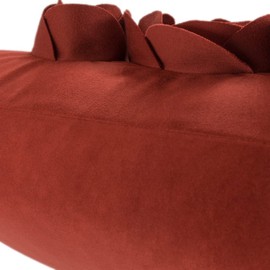 JWH 3D Flower Throw Pillow Cover Decorative Handmade Floral Pillow Case Soft Velvet Pillowcase Lumbar Cushion for Bed Living Room Chair Couch Decor Shams 12x20 Inch Rust Red