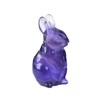 AMOYSTONE Stone Rabbit Figurines Purple Fluorite Bunny Crystal Statue Decor