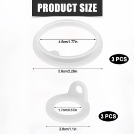 Tinoaly 6pcs Gasket Replacement for TAKEYA Actives, Silicone Sealing O Ring Leak-Proof Water Bottle Lid Seal Parts Compatible with 18oz, 22oz, 24oz, 32oz, 40oz Water Bottles