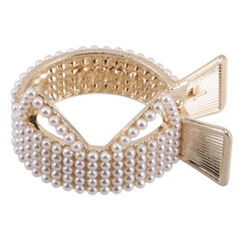 WOONEKY High Ponytail Gripper Adorable Cat Ear Shape Pearl Hair Clips for Women Hair Accessories Ponytail Holders for Women Metal Claw Clips