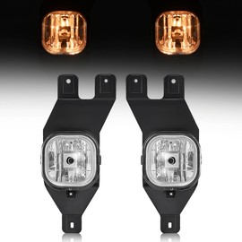 HECASA Pair Fog Lights Compatible with 1999-2004 Ford Excursion F250 F350 F450 F550 Super Duty Pickup Replacement for FO2592200 FO2593200 Driving Fog Lamp LH&RH Black Bezel Bracket Clear Lens
