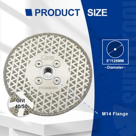 SHDIATOOL Diamond Cutting Disc 125 mm Electroplated Blade for Cutting and Grinding Granite Marble Tile Natural Stones