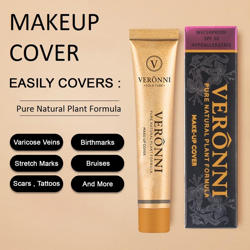 VERONNI Makeup Cover Concealer Makeup Cover Up Waterproof Foundation Amazing