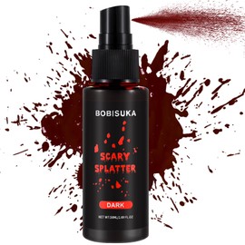 BOBISUKA Fake Blood Spray for Cosplay - Vampire Blood Washable for Clothes and Face - Fake Blood Makeup (Dark, 50ml)