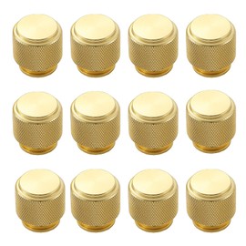 Ymaiss 12 Packs Round Brushed Gold Cabinet Knobs Kitchen Dresser Knobs Drawer Pull Handles Single Hole Knobs for Drawer Dresser Cupboard Wardrobe