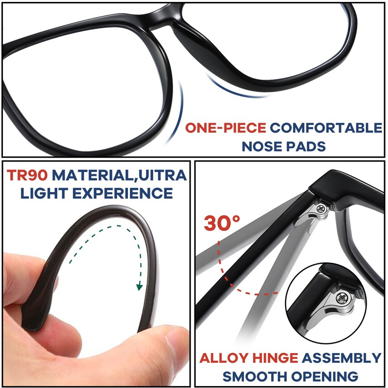 SHEEN KELLY TR90 Blue Light Oversized Safety Glasses Men Women