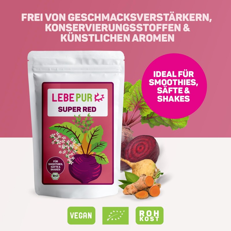 Lebepur Organic Super Red 500 g - Combination of Aronia,
