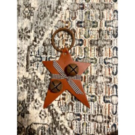 Unbranded BROWN STAR RIBBON Sleigh Bell Rustic Country Bells Holiday Decorations Hanging