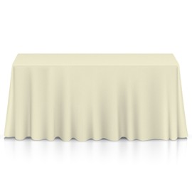 Lann's Linens - 10 Premium 90" x 156" Tablecloths for Wedding/Banquet/Restaurant - Rectangular Polyester Fabric Table Cloths - Ivory
