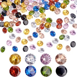 PH PandaHall 450pcs 5mm Cubic Zirconia Stone 9 Colors Round Faceted Rhinestone Diamond Stones Gems Gemstone Loose CZ Stones for Ring Earring Bracelet Pendant Jewellery Art Craft Making