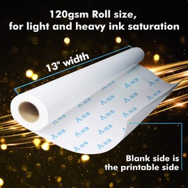 A-SUB Sublimation Paper Roll 120gsm 13 Inch x110 Feet Quick Drying Compatible with Inkjet Printer