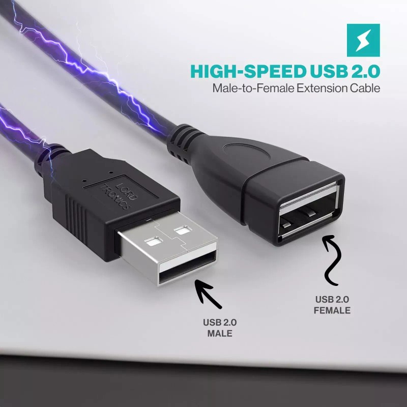 LORDTRONICS USB Male to USB Female Extender Cable Short-Long 3-10