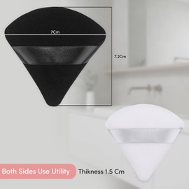 Makeup Powder Puff Velvet Powder Puff Triangle Powder Puff Round Soft Powder Sponge Pressed Setting Powder Puffs Foundation Sponge for Make up Dry Wet Washable (Pack of 4)