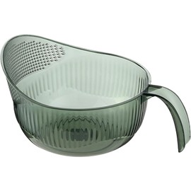 Rice Washing Bowl with Drain Holes - Large Capacity Strainer for Kitchen Use
