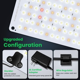 Garpsen Plant Lamp, 276 LEDs Full Spectrum Plant Light with Auto Timer 6/12/16H, 3 Colour Modes & 5 Dimmable Levels, 22 W Grow Lamp Panel for Plants Seedling Veg and Bloom (2 Panels)