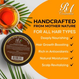 RA Cosmetics Natural Unrefined Batana Oil for Hair Growth & Repair | Nourishing Moisturizer for Damaged Hair - Strengthening Conditioner from Honduras, 4 oz