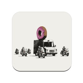 Cork Coaster - Banksy Donuts Escorte Police Capitalism - 1 Piece (95x95mm)