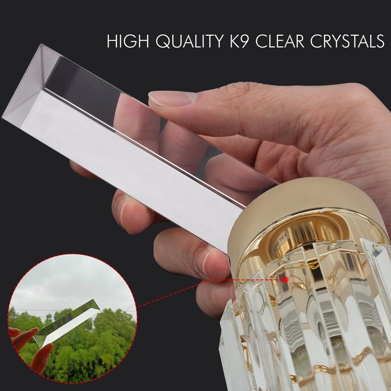 LEDSone Modern Mini Chandelier Crystal Ceiling Light Fixture, Semi Flush