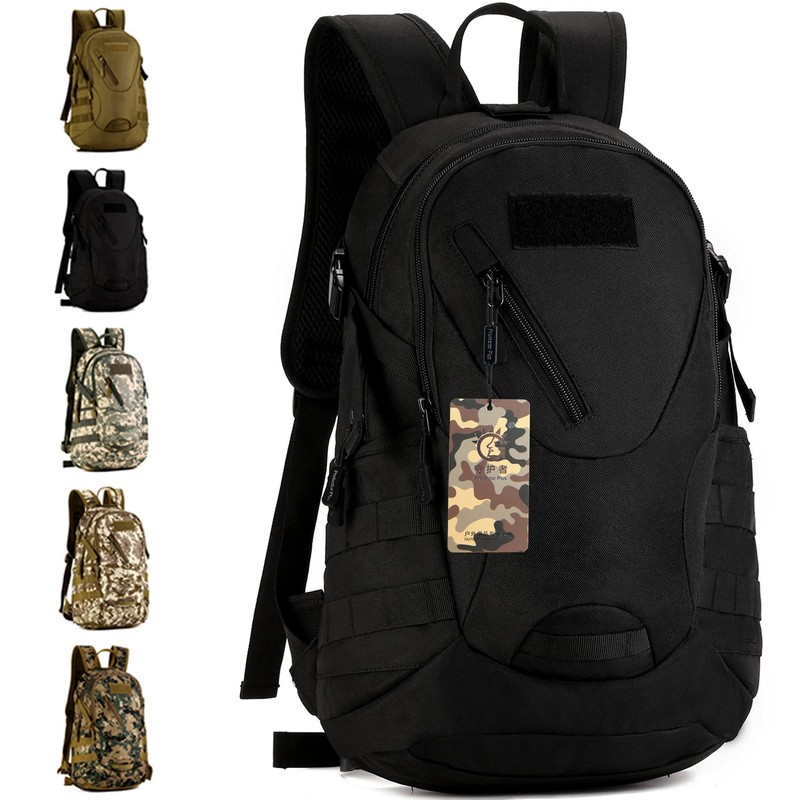 Protector Plus 20L Military Backpack Molle System Tactical Rucksack Black,