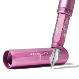 Ferris Wheel Press , Aluminum Carousel Fountain Pen, Serpentine Blooms, Aircraft grade aluminum body, Threaded cap with air seal system, Medium