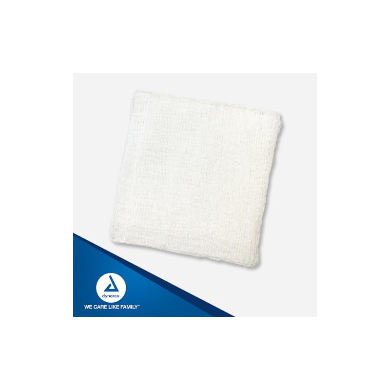 Dynarex Surgical Gauze Sponges- Absorbent Cotton Fabric With Folded Edges