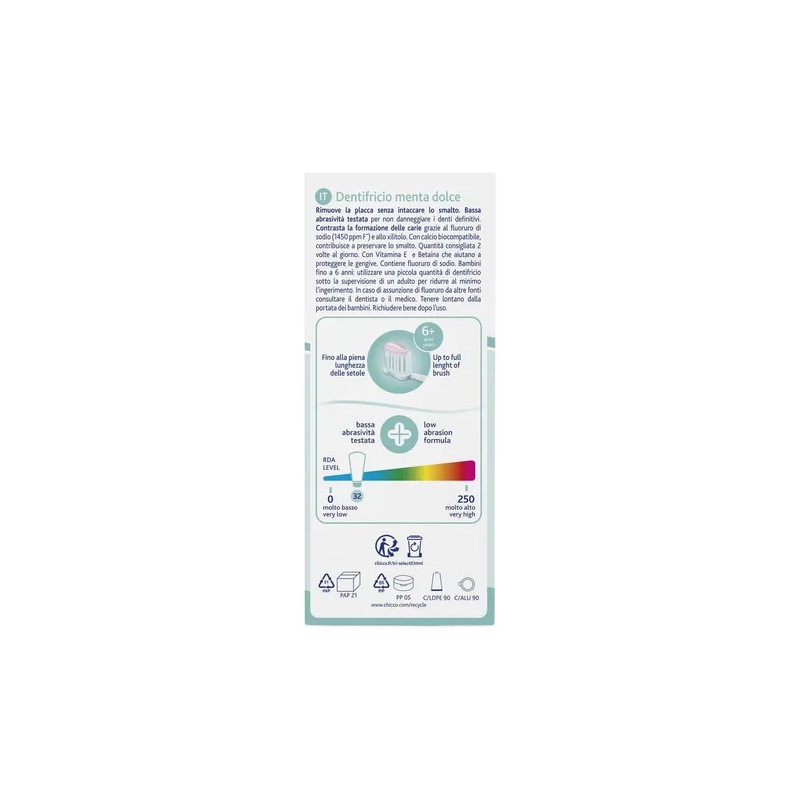 Chicco Pasta De Dientes Sabor Menta Dulce Con Flour
