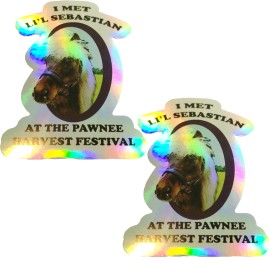 Parks and Rec 2x Shiny Parks and Rec Recreation Lil Li'l Little Sebastian Pawnee Sticker 3in