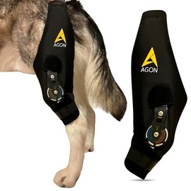 AGON Rodillera para perro  Rodillera profesional para perros con estabilizador de bisagra ajustable  Rodillera de neopreno premium para soporte de... 