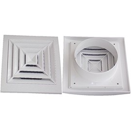 Air Ventilation Plastic Grill Cover 148mm x 153mm Ceiling Grille Ø100 ducting/White