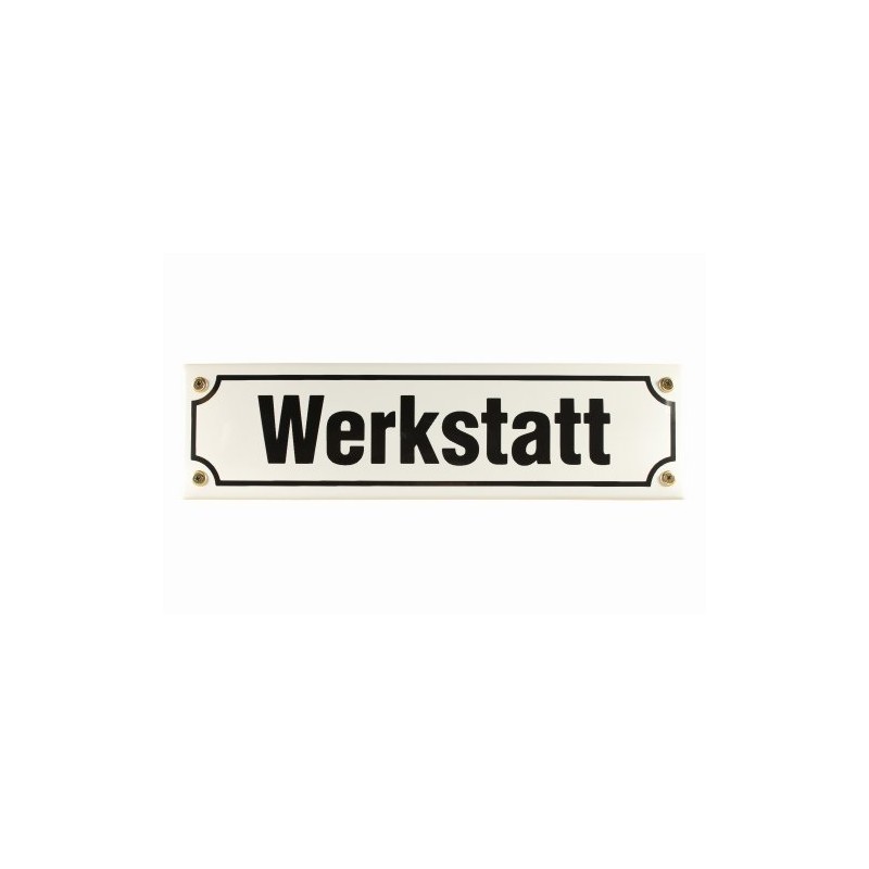 Buddel-Bini Street Sign Workshop 30 x 8 cm Enamel Door