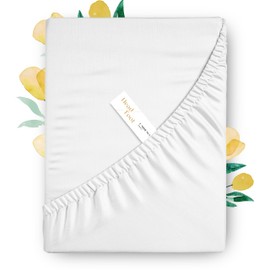 Carressa Linen 100% Egyptian Cotton Queen Fitted Sheet - 800 Thread Count 16" Deep Pocket, Durable Sateen, All-Around Elastic, Head/Foot Side Indicators, White
