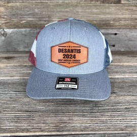 Richardson DESANTIS 2024 Great American Comeback Richardson leather patch trucker Hat