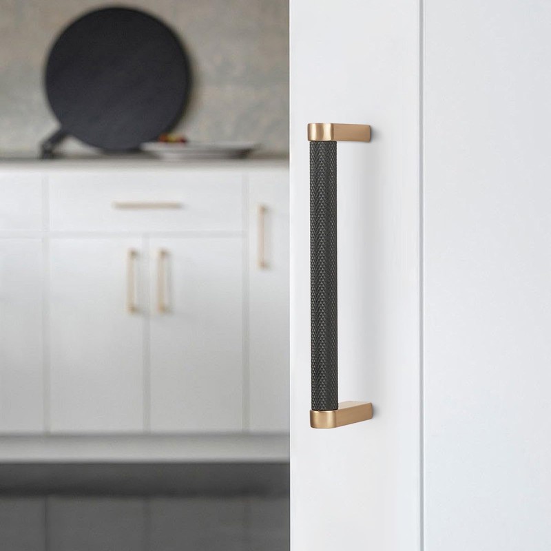 BUKOBYHE 10 Pack 5Inch(128mm) Kitchen Cabinet Handles Black and Champagne