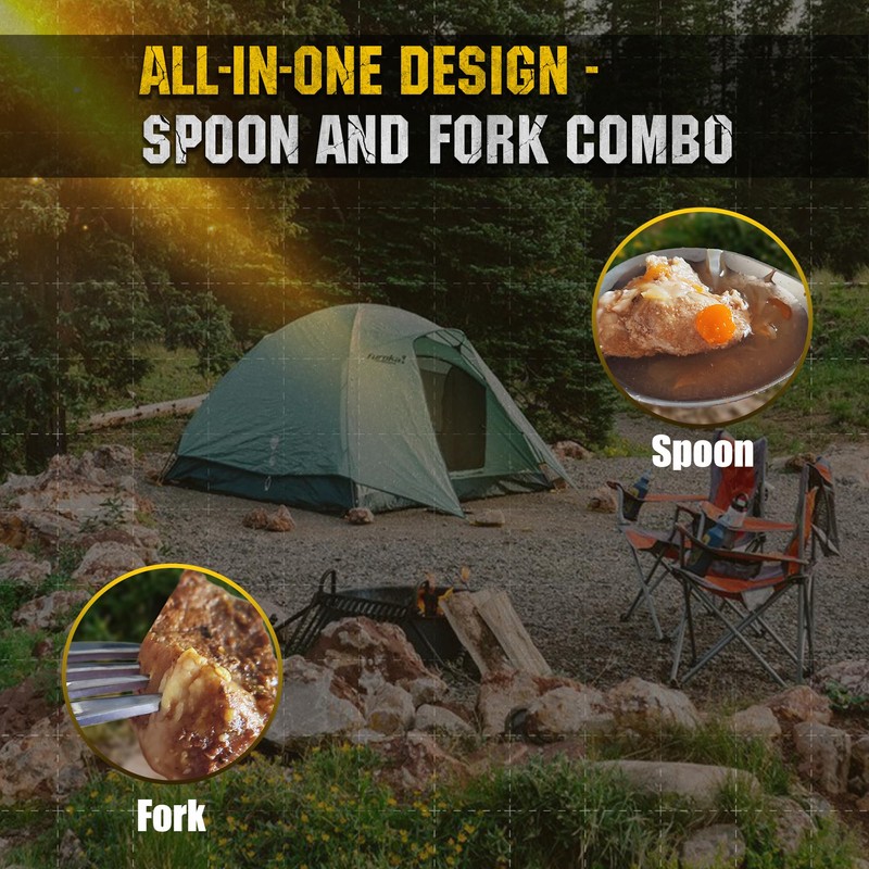 M-Tac Stainless Steel Folding Spork – Tactical Spoon Fork Combo