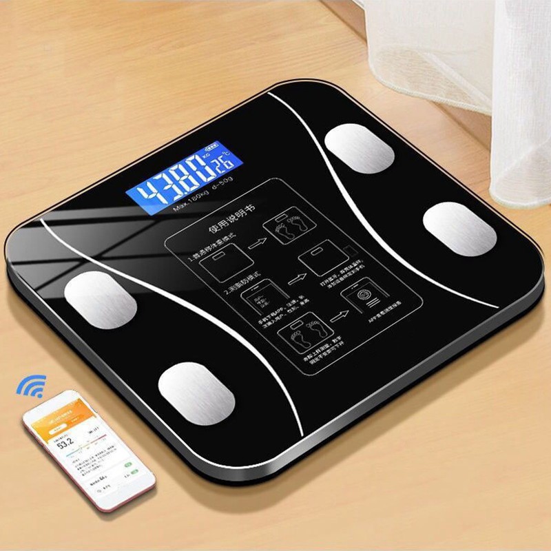 Electric Weighing Scale LCD Display Smart Body Fat Scale Tempered