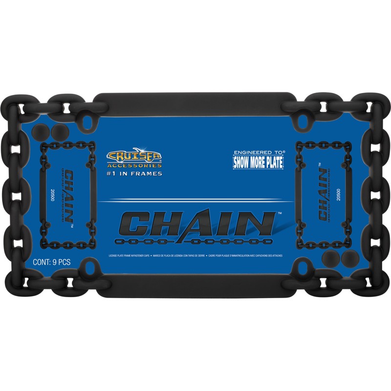 Cruiser Accessories 20500 Chain Flat Black License Plate Frame with