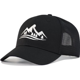 TSSGBL XL,XXL Big Heads Mountain Trucker Hat Snapback Mens Extra Large Baeball Cap Mesh Outdoor Hiking Camping Fishing Golf Ball Cap Black