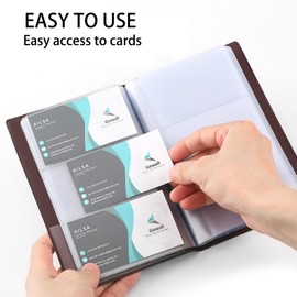 GOWALL Business Card Holder 240 Cards Capacity Business Card Organizer, Portable Business Card Holders for Men & Women, Business Card Binder, Professional Business Cards Book, Name Card Holder, Coffee