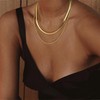 Layered Gold Necklaces Non Tarnish- Chunky 14k Gold Plated Herringbone/Snake/Rope/Box/Cuban